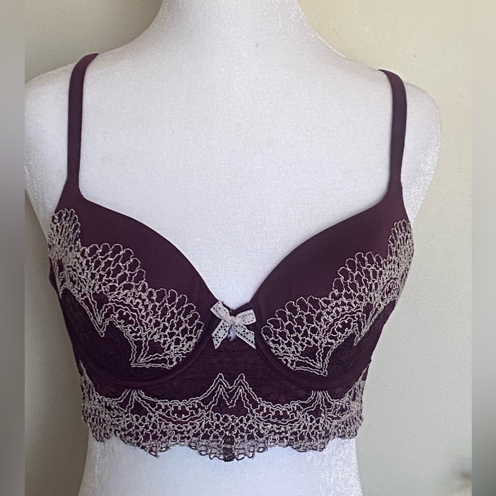 Victoria's Secret‎ Deep Purple Lace Bralette women size 34c